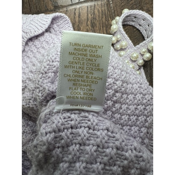 House Of Harlow 1960 S Cropped Knit Top Sweater Pearl‎ Straps Cottage Core Fairy - Picture 8 of 11